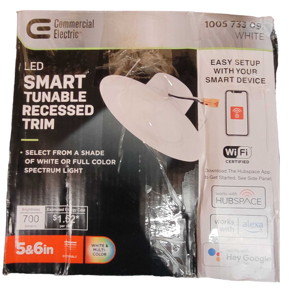 5"-6" Smart Adj. CCT Integrated LED Recessed Light Trim. Hubspace, Google, Alexa - Picture 3 of 6